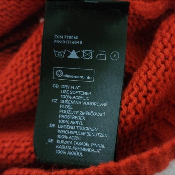 H&M Oversized Sweater Knit Colorblock Ombre Red Black xs - Picture 10 of 10